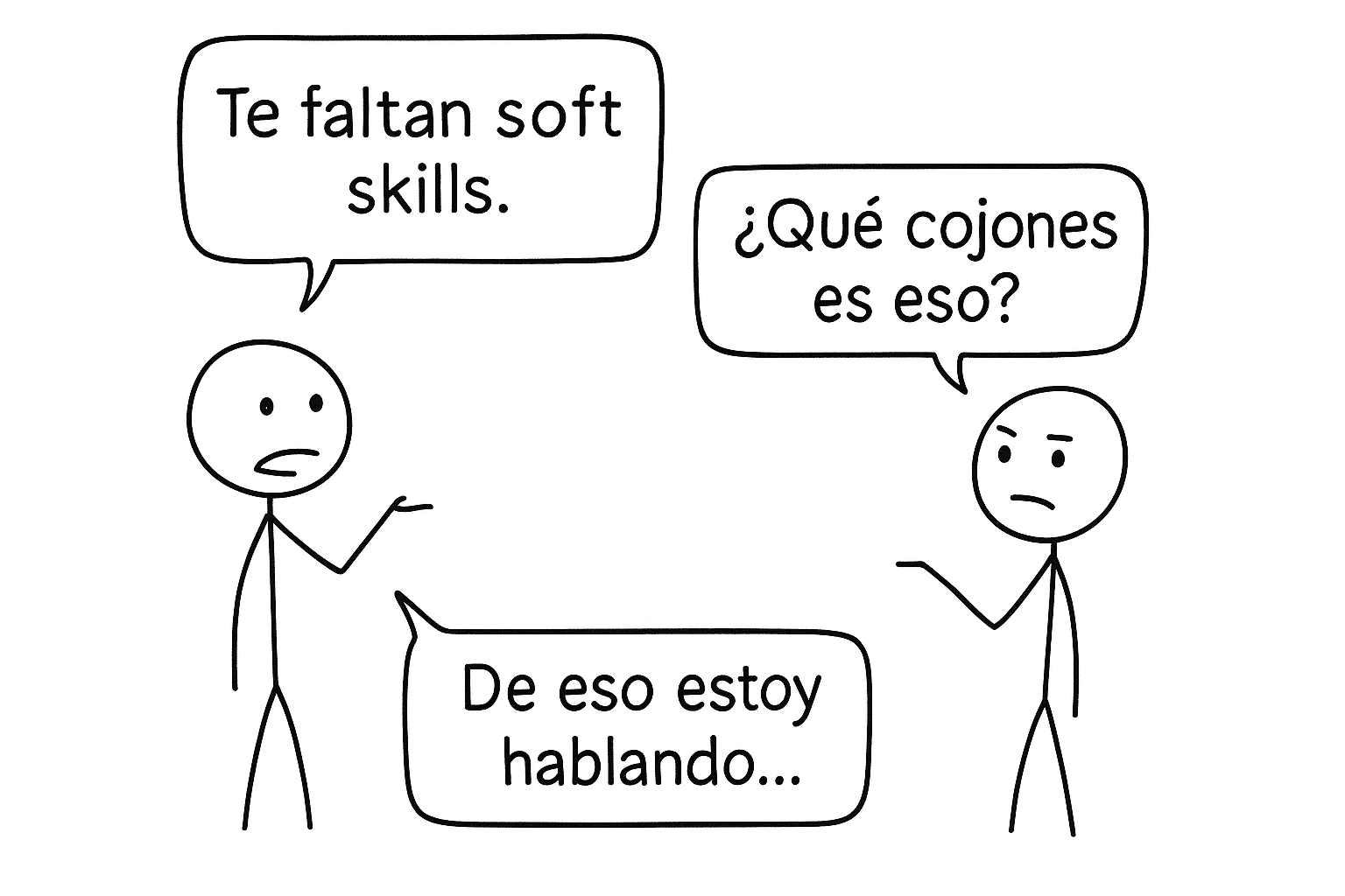 Viñeta humorística sobre soft skills