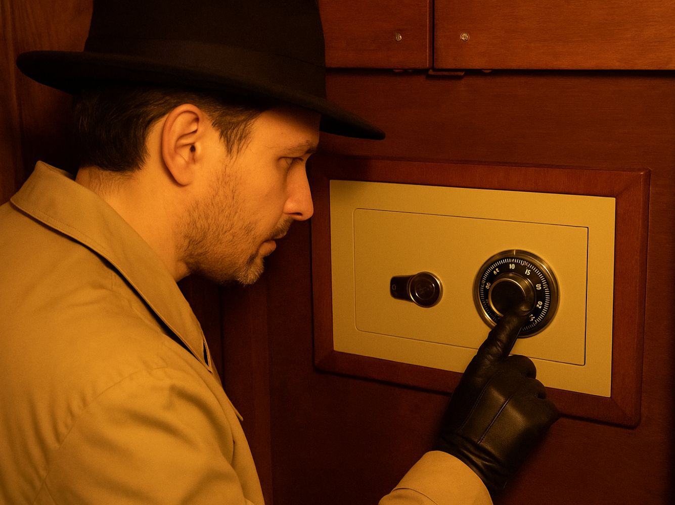 Persona resolviendo un enigma en un escape room de detective